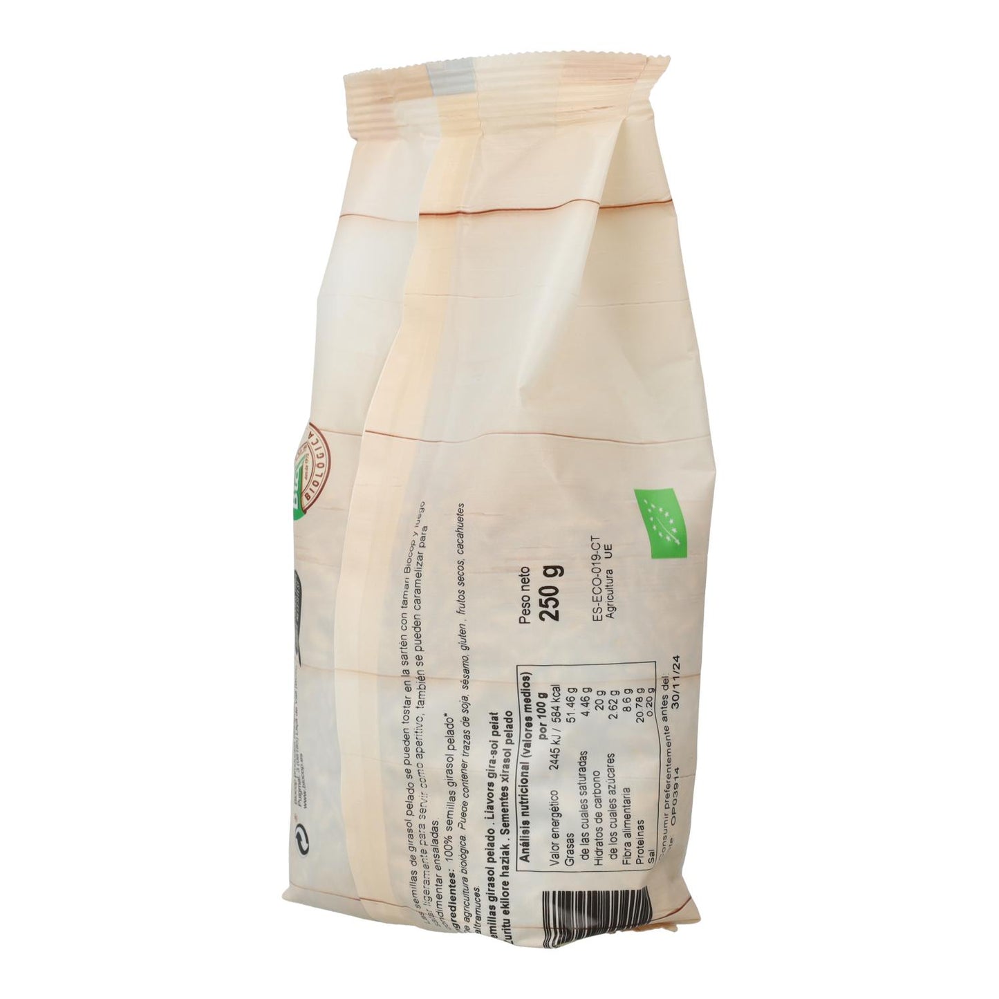 Skalslöa solrosfrön BIO, Biocop, 250 g