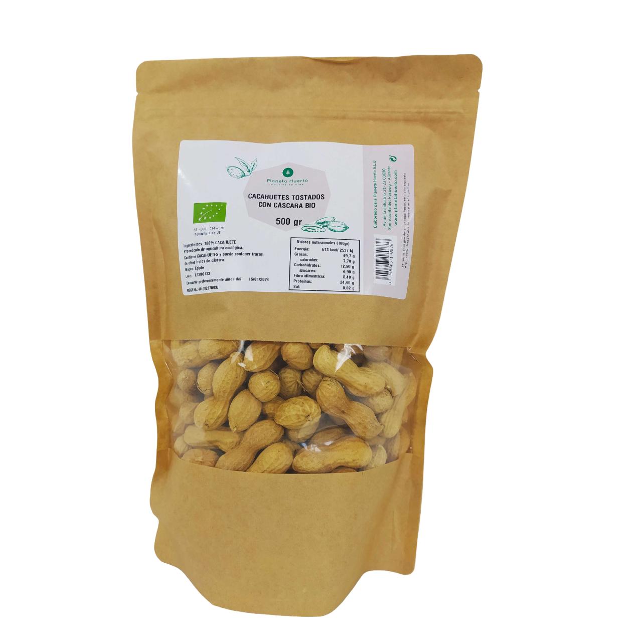 Cacahuètes grillées en coque ECO Planeta Huerto 500 g