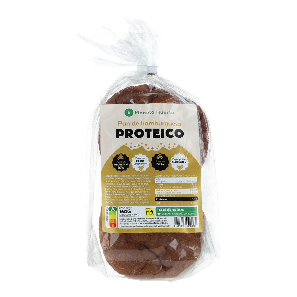 Eiweiß-Hamburgerbrötchen Planeta Huerto, 2 x 80 Gramm