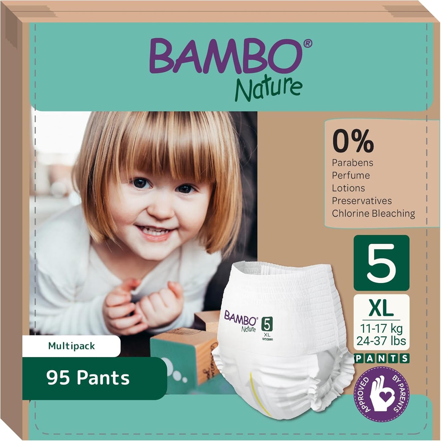Bambo Nature Training Pants Size 5 (12 to 18 kg) 95 Units Value Pack