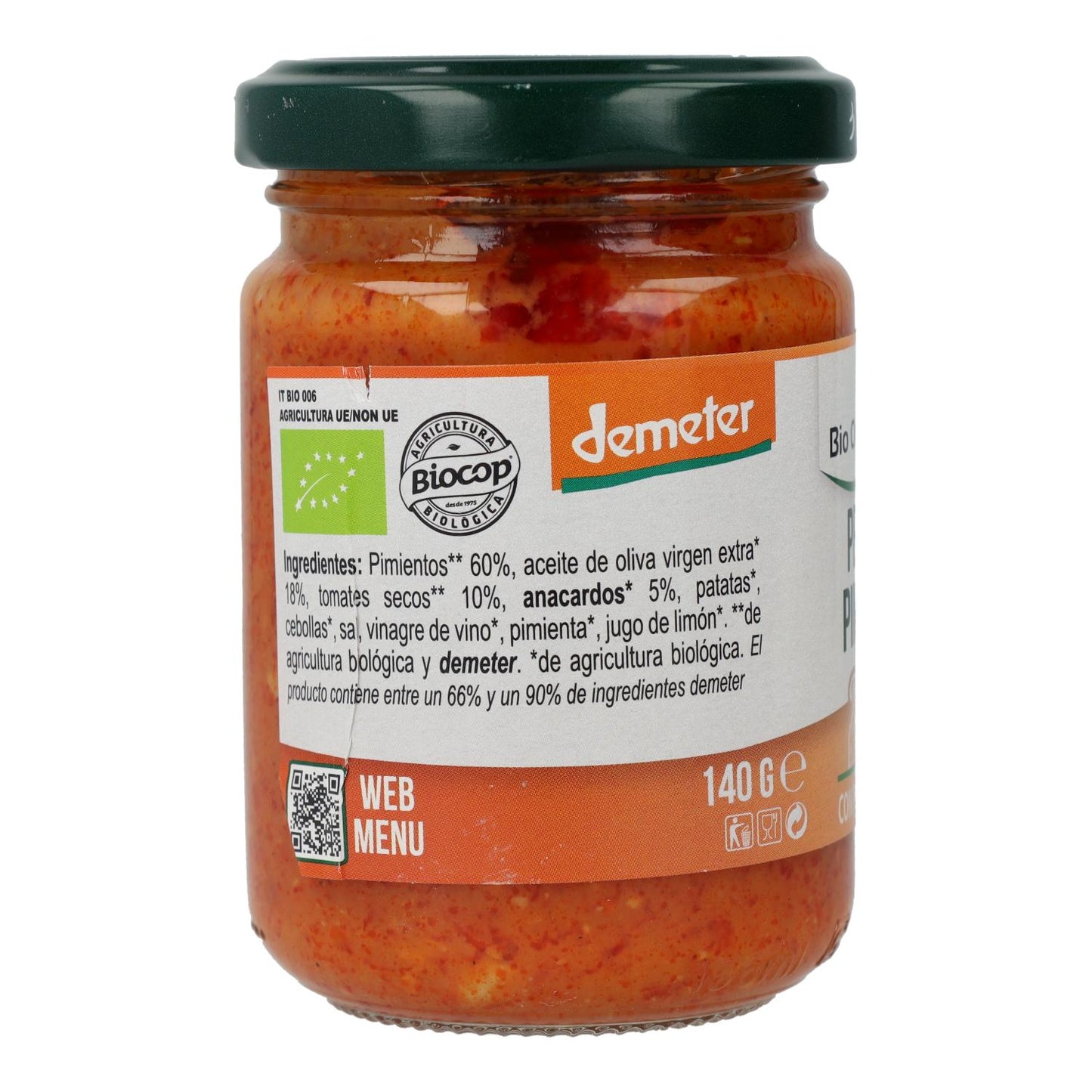 Vegansk paprikapesto Bio Organica Italia 140 g