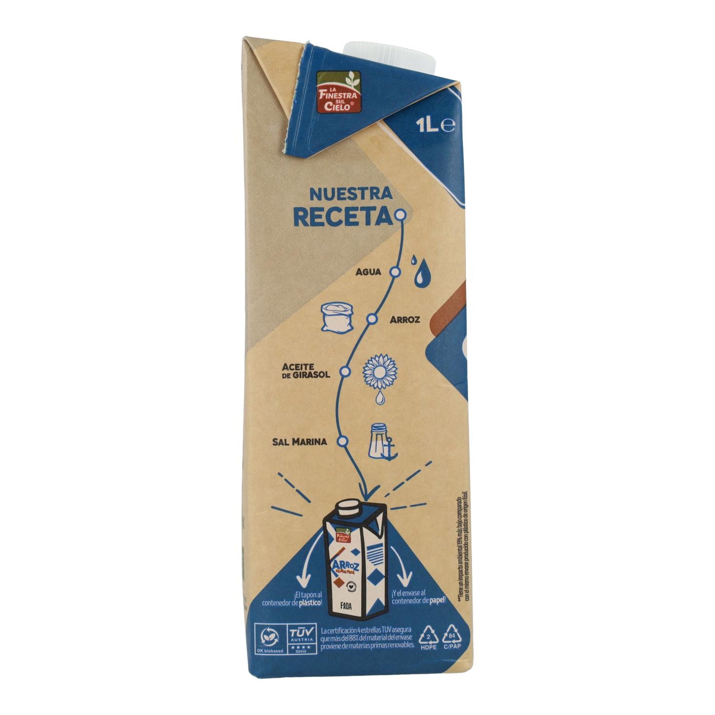 6er-Pack glutenfreies Reisgetränk La Finestra Sul Cielo 1 l