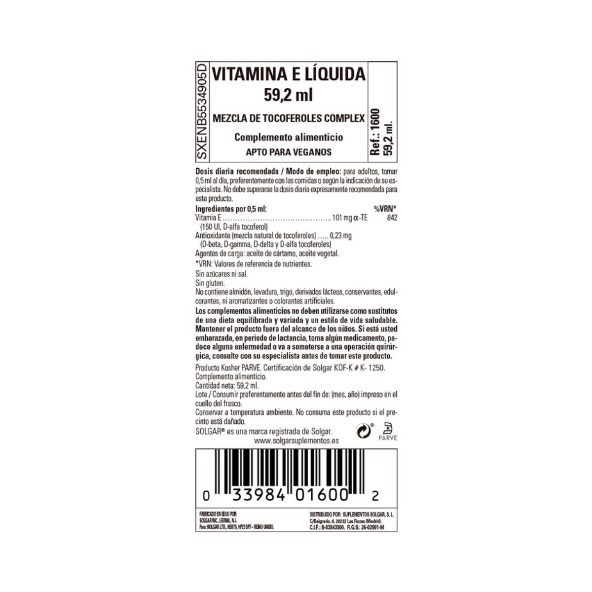 Vitamine E liquide, 59,2 ml