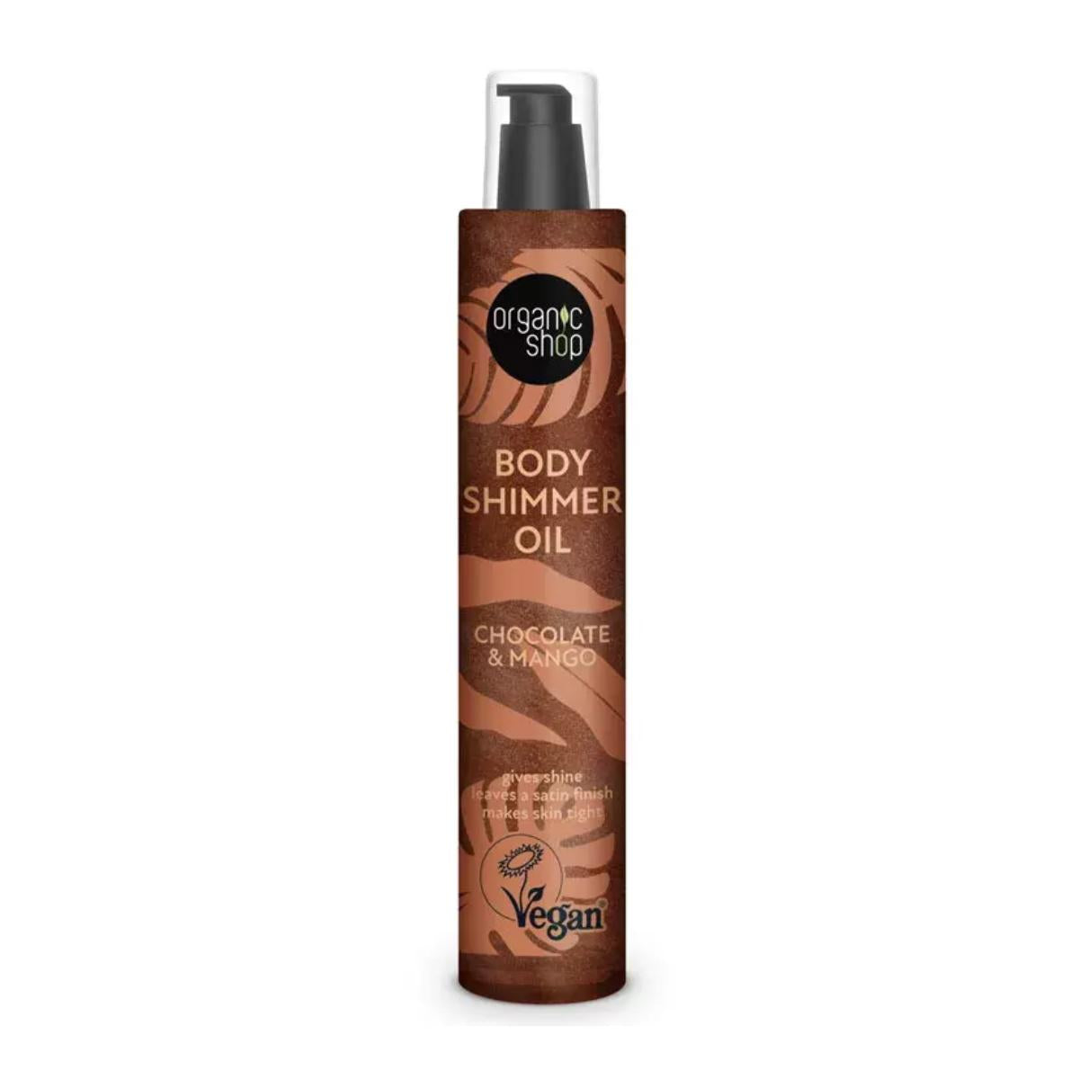 Huile corporelle scintillante chocolat et mangue, Oragnic Shop 100 ml