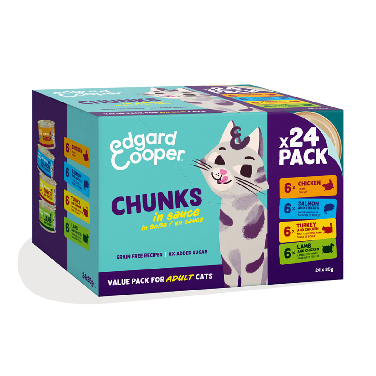Edgard & Cooper Wet Food Multipack 24 x 85 g Chunks in Sauce