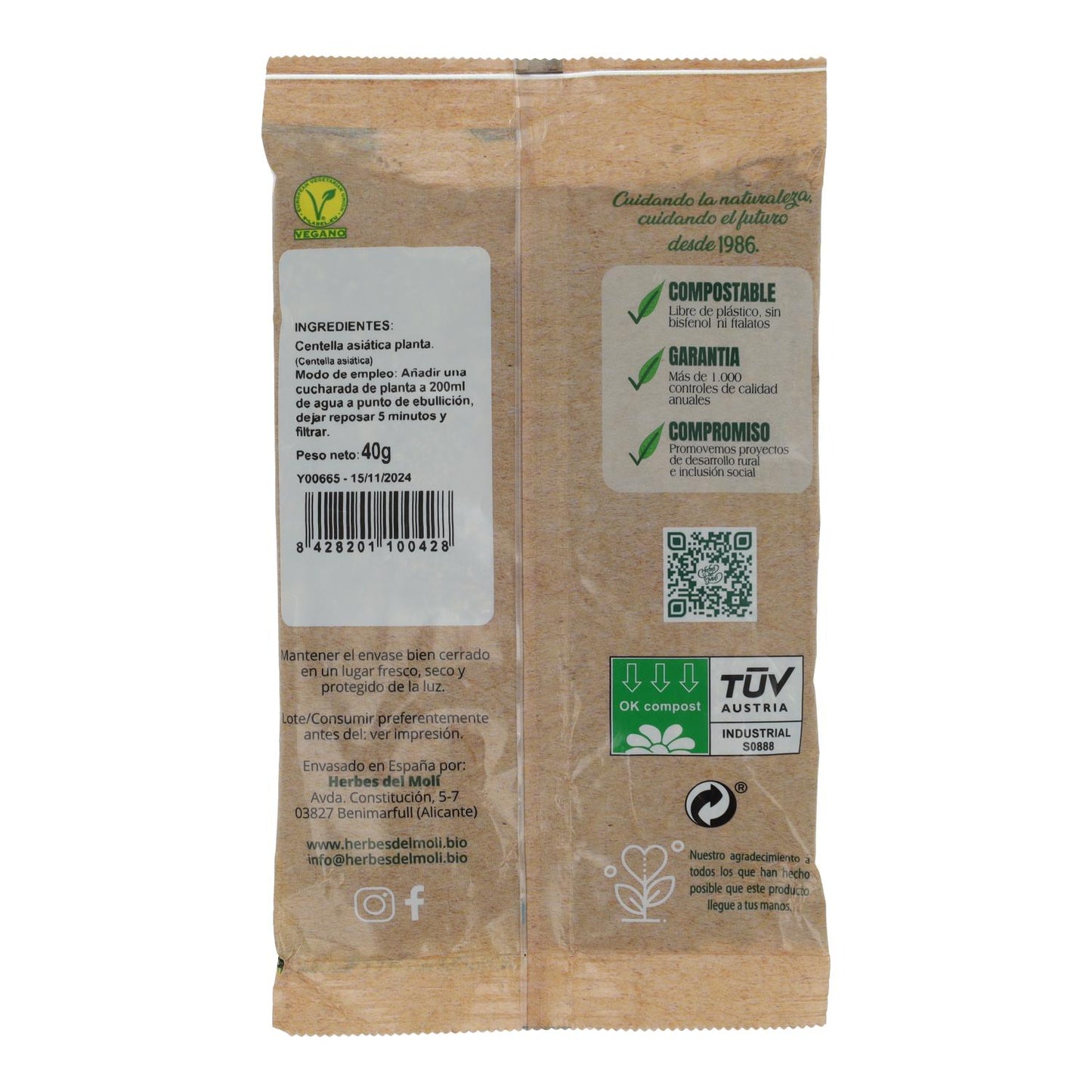 Centella azjatycka Herbes del Molí, 40 g