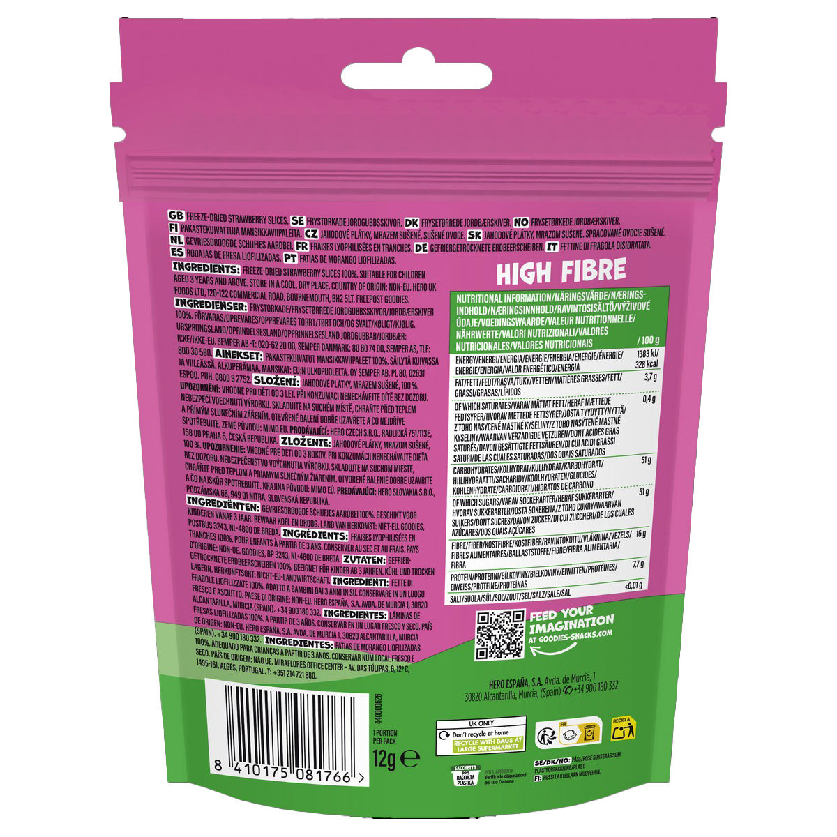 Promotiepakket 2x aardbeienchips 12 g - Hero Kids