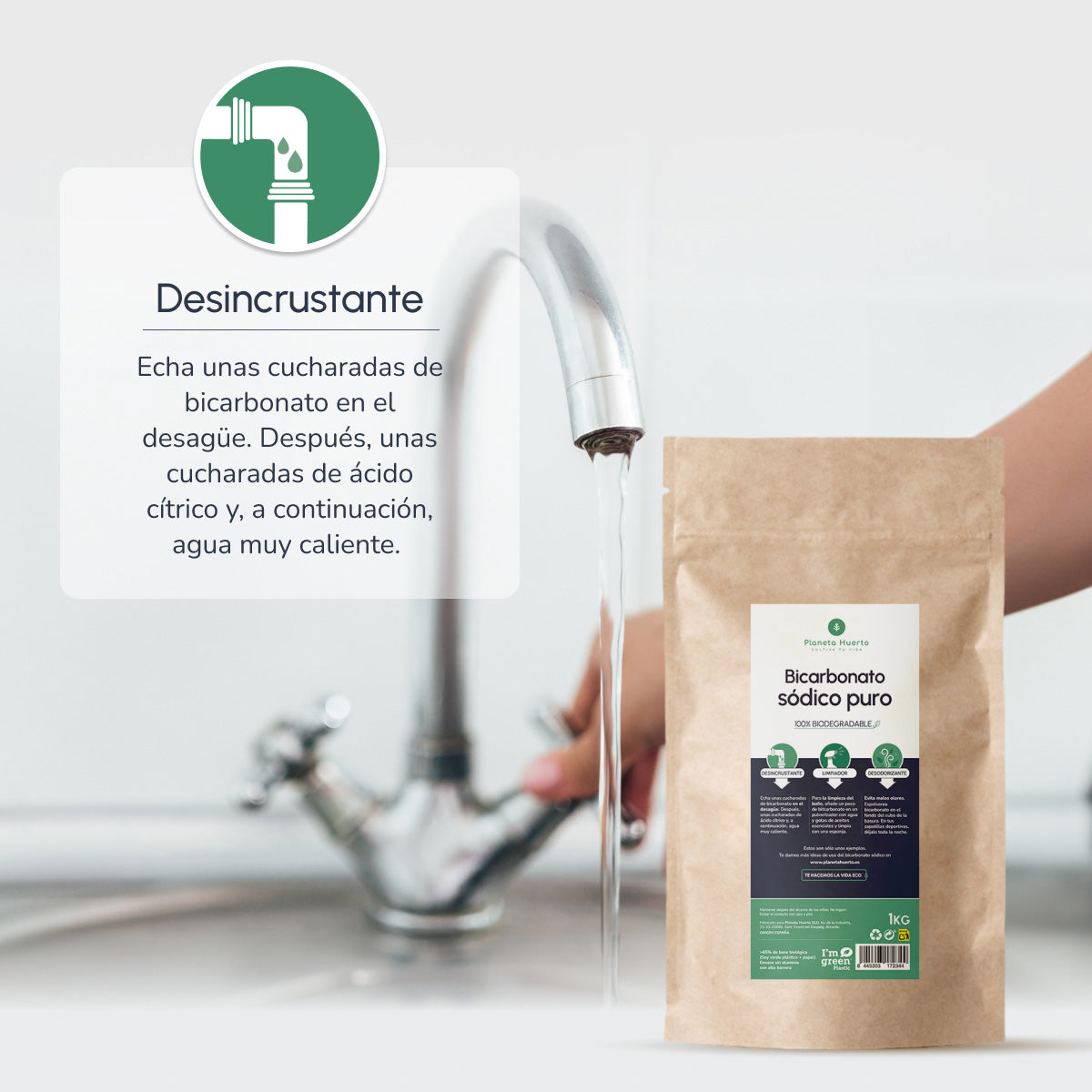 Confezione 3xBicarbonato di soda Planeta Huerto 1 Kg