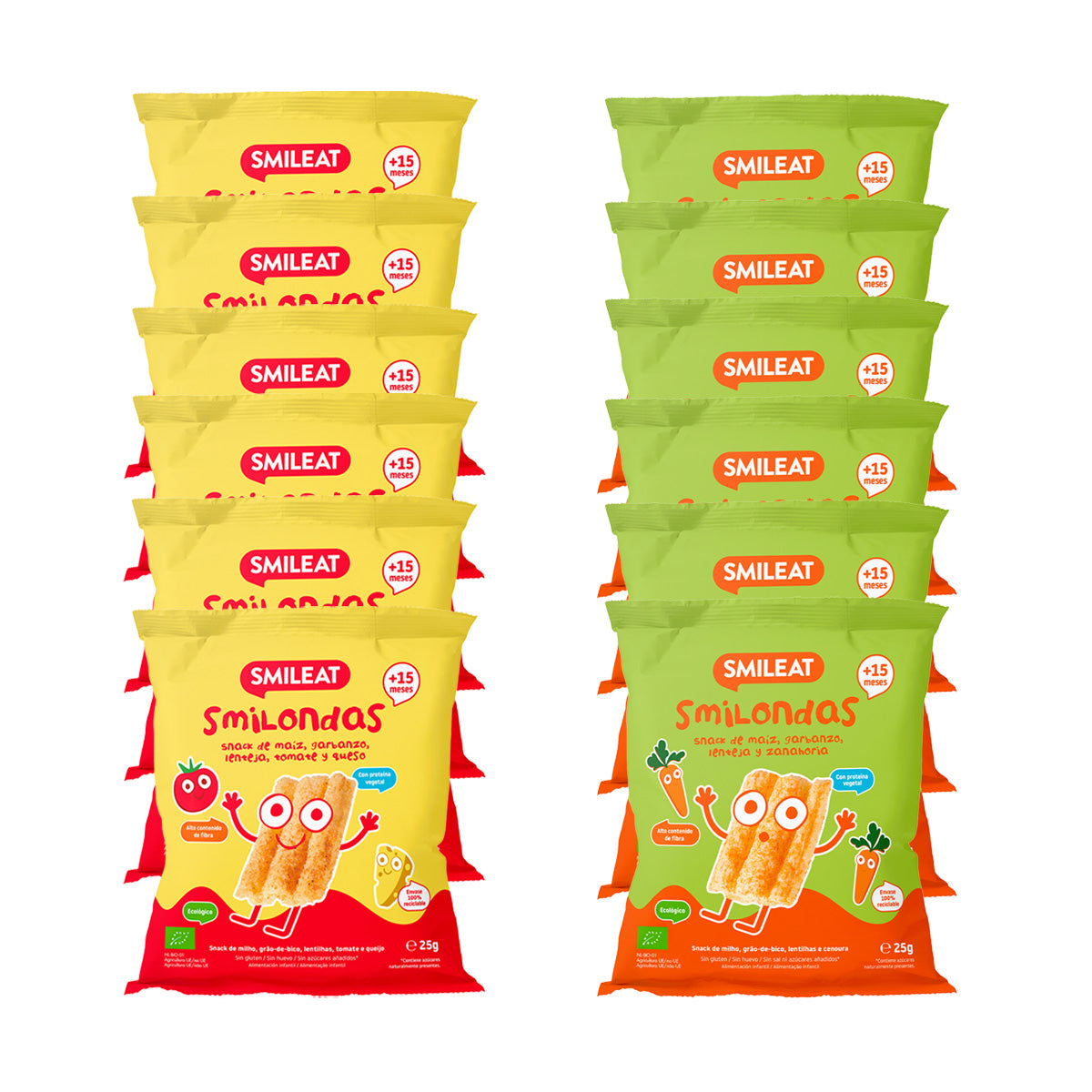 Pack of 12 Smilondas Eco Snacks Smileat 25 g
