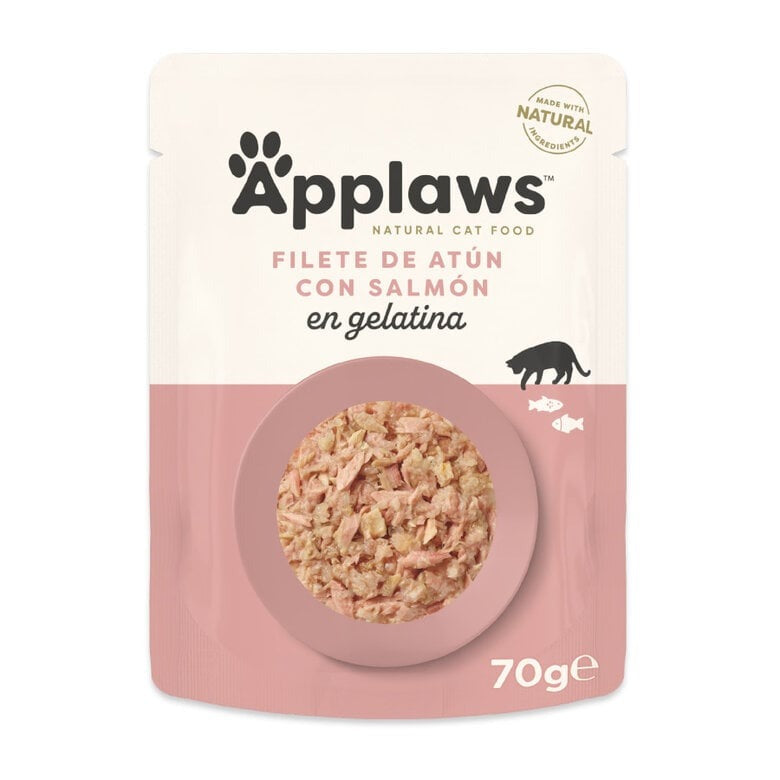 Applaws Cat Zakje 70 g Tonijn met zalm in gelatine 70 g Natuurlijke graanvrije natte kattenvoeding