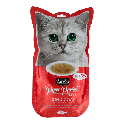 Zestaw Cat PurrPuree Plus - Tuńczyk Skin & Coat Kit Cat 4x15 g Kremowa przekąska dla kotów