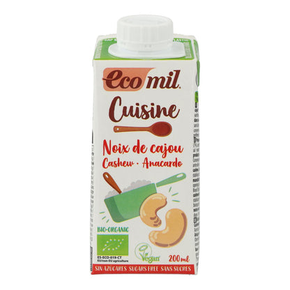 Vegansk cashewkräm utan socker Bio Cuisine Ecomil 200 ml