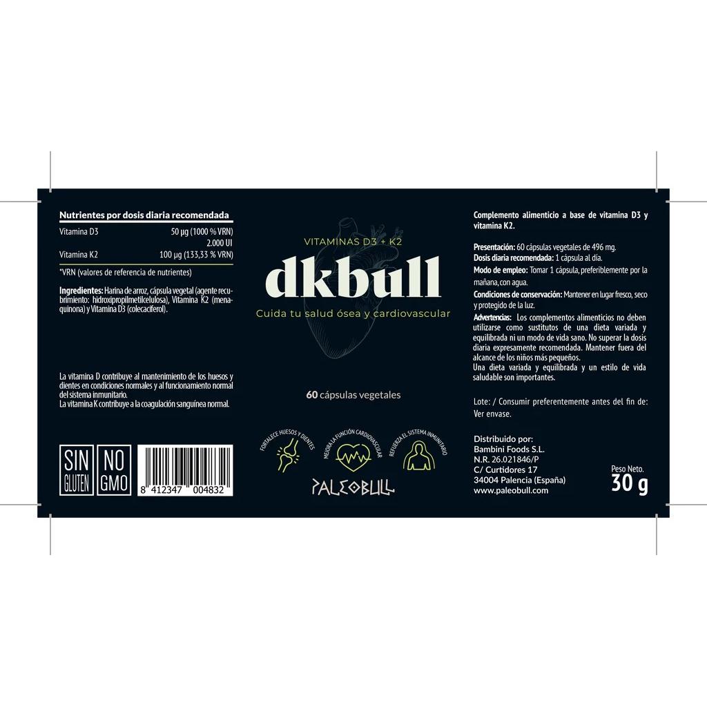 DKbull Vitamins D3 + K2 Paleobull 60 caps
