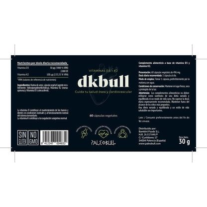DKbull Vitamins D3 + K2 Paleobull 60 caps