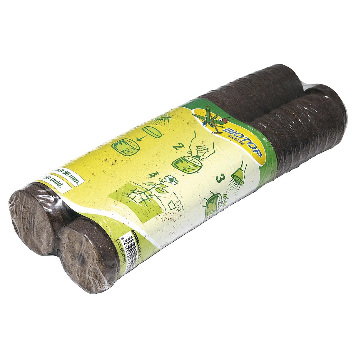 Pressade torvtabletter för sådd, förpackning med 50 enheter