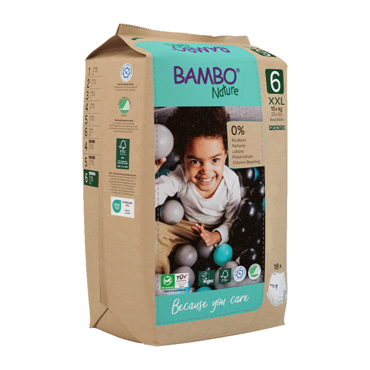 Bambo Nature pants T6 (+15 kg) 18 pz