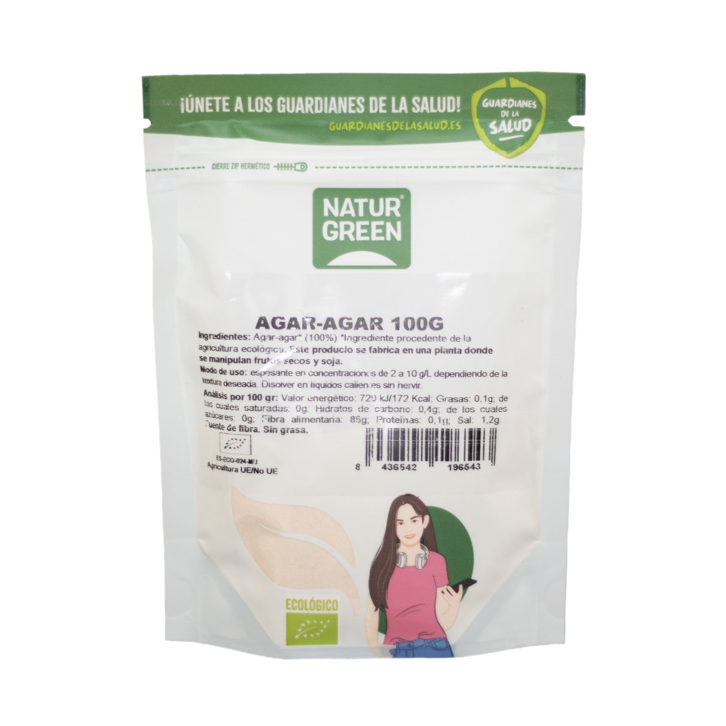 Agar Agar biologico in polvere NaturGreen 100 g