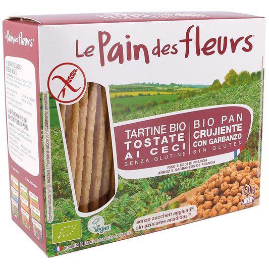 Knapperige crackers van biologische kikkererwten zonder gluten Le pain de fleurs 150 g