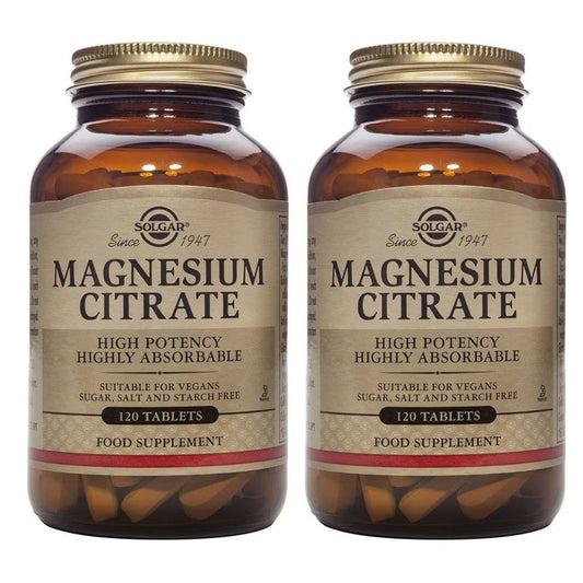 Pack of 2 x Magnesium Citrate 120 tablets Solgar