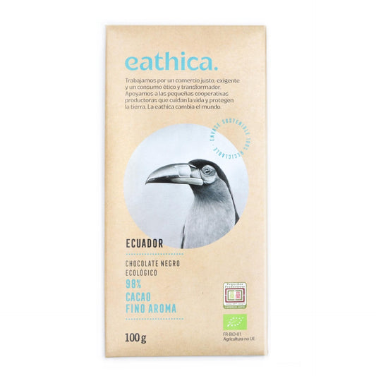 Eathica 98% Ecuador Organic Chocolate 100 g