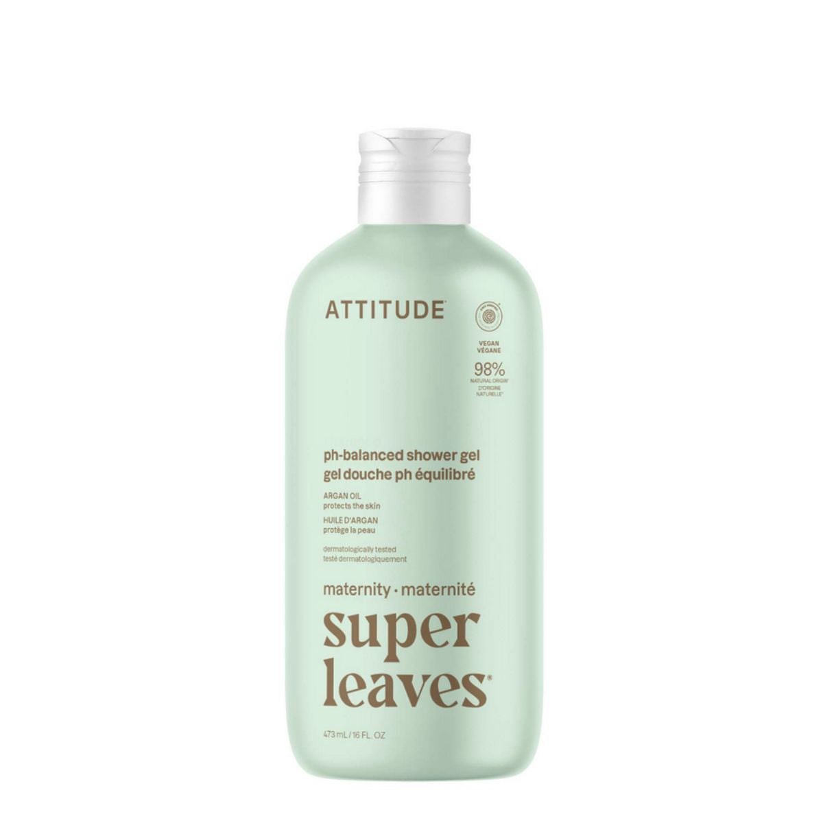 Super leaves maternity Gel corpo naturale - Argan, Attitude, 473 ml