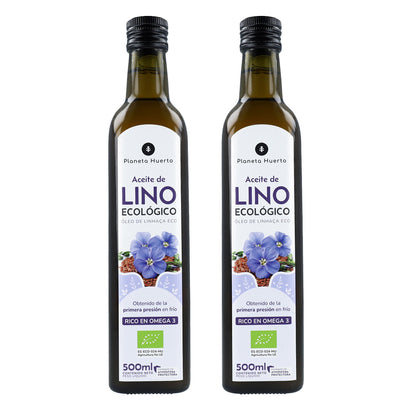 Pack of 2 ECO Planeta Huerto Cold-pressed Flaxseed Oil 500 ml