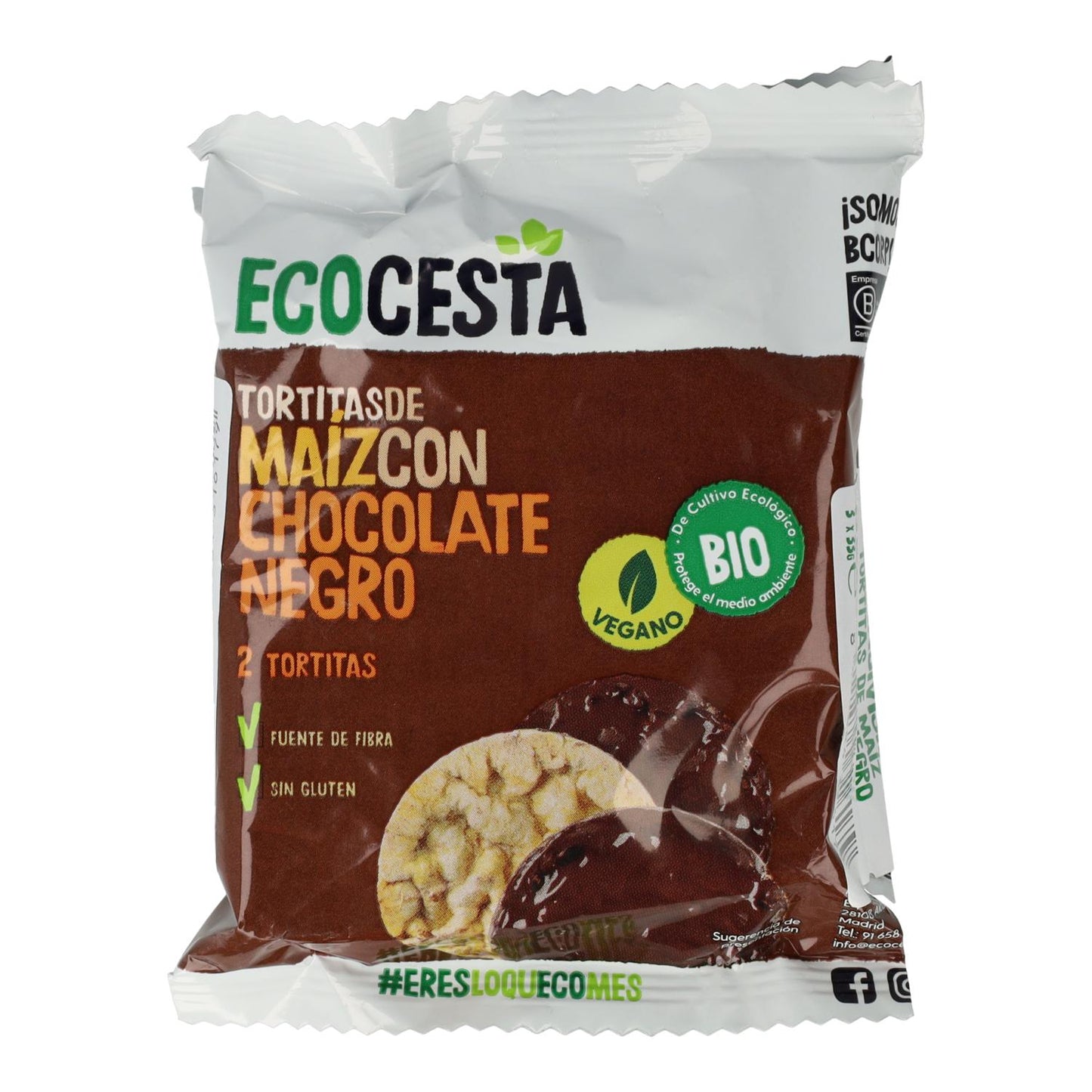 Majspannkakor med mörk choklad Bio Pack 3 förpackningar Ecocesta 99 g