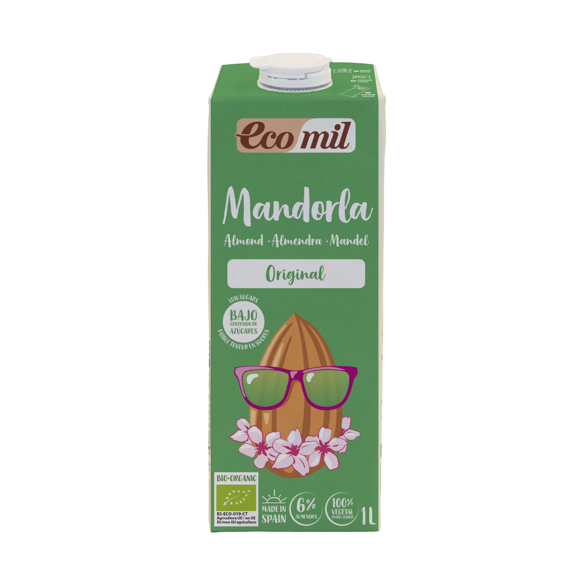 Plantaardige amandeldrank gezoet met agave BIO EcoMil 1 L