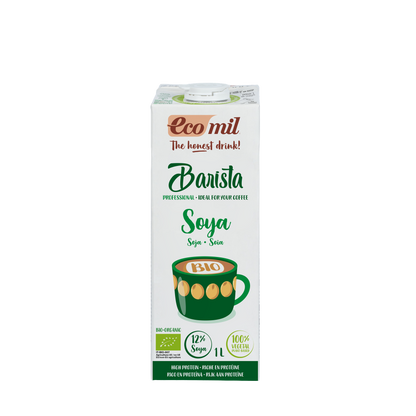 Boisson végétale soja Barista à faible teneur en sucre Ecomil 1 L