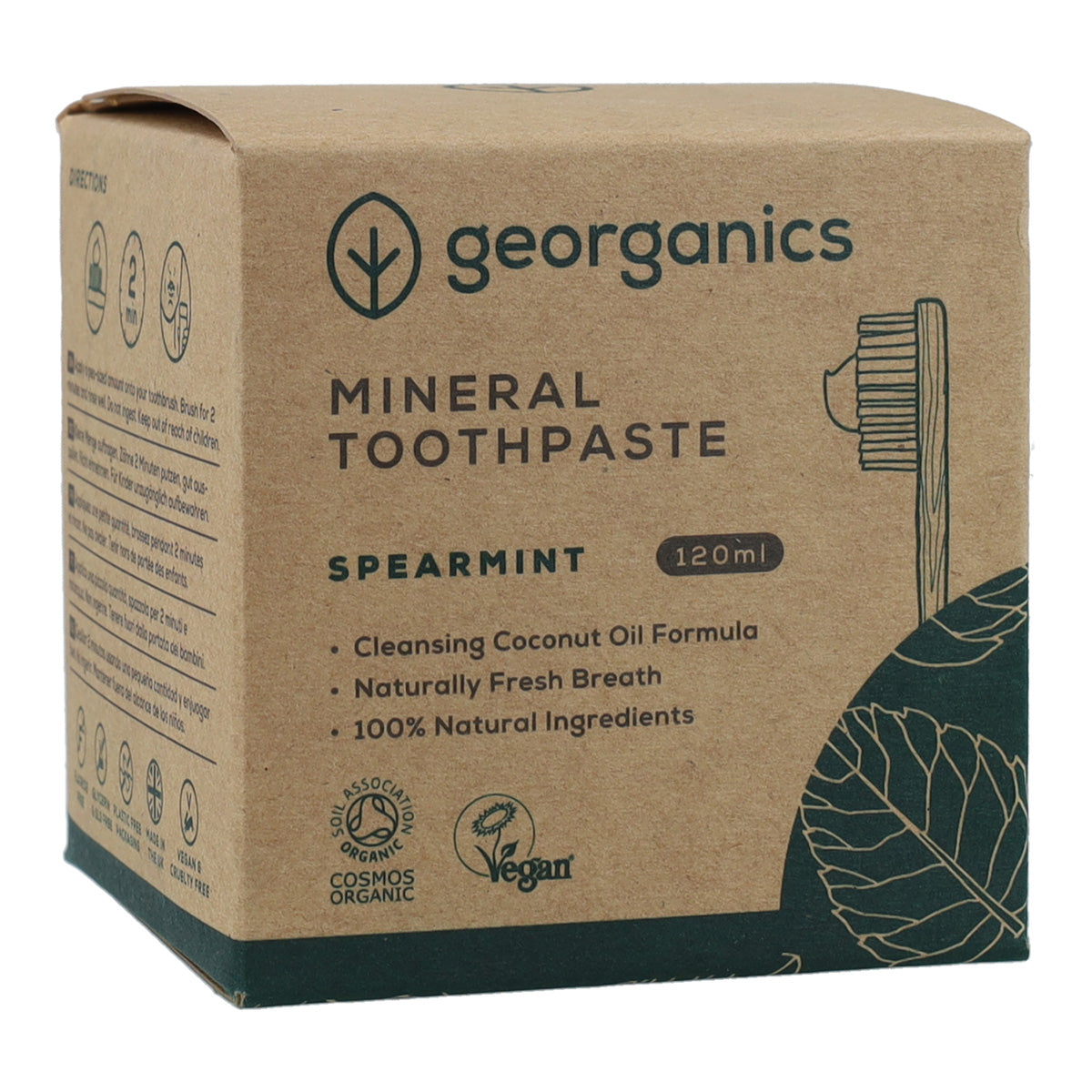 Natuurlijke tandpasta met pepermunt en kokos Georganics 120 ml