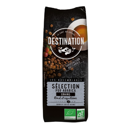 Lot de 2 paquets de 1 kg de café en grains bio 100 % Arabica de destination