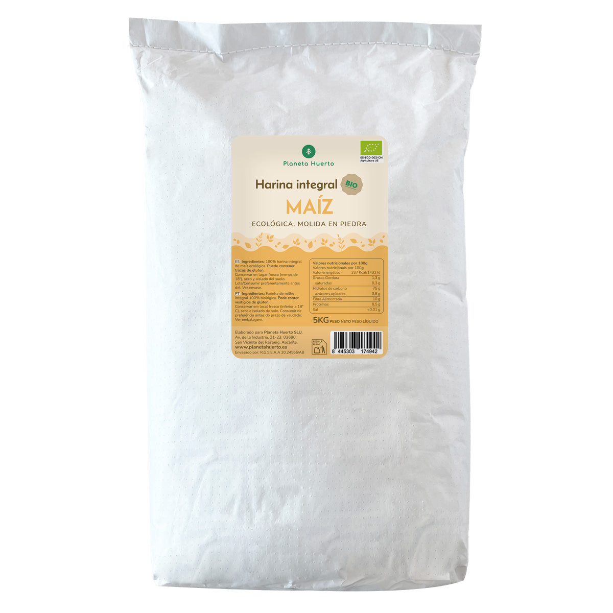 Mais-Vollkornmehl Eco Planeta Huerto 5 Kg