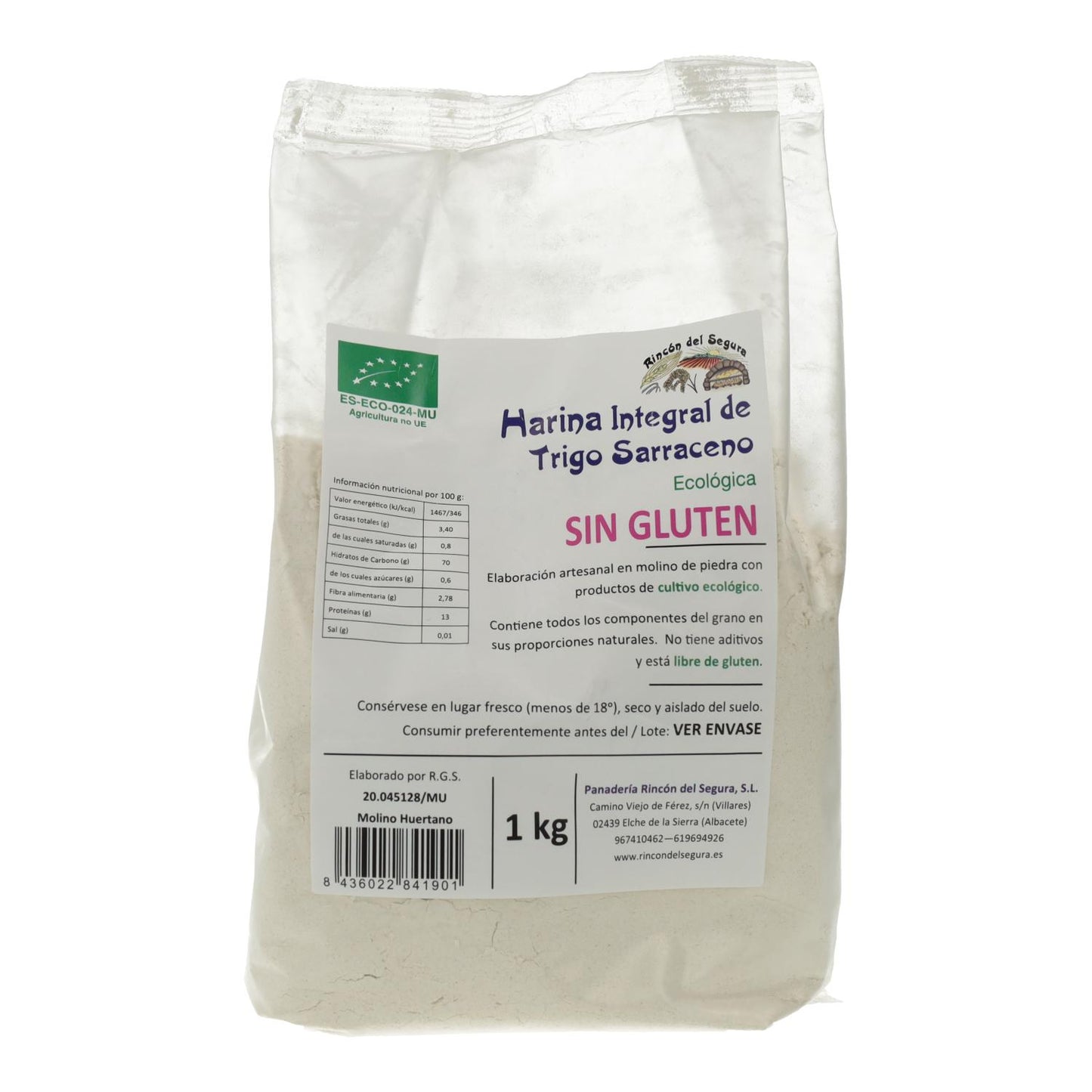 Rincón del Segura gluten-free wholemeal buckwheat flour 1 kg
