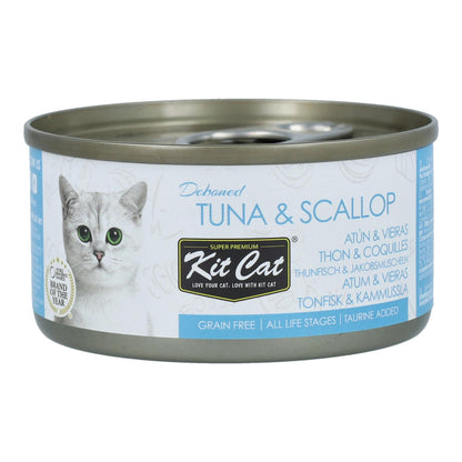 Kit Cat Lata Toppers - Tonno & Capesante 80 g Cibo umido per gatti in gelatina