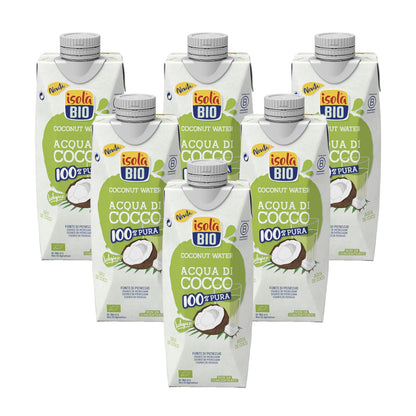Pack 6x Eau de coco BIO Isola Bio 500 ml