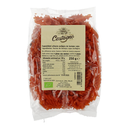 100% Organic Red Lentil Spirals Castagno 250 g
