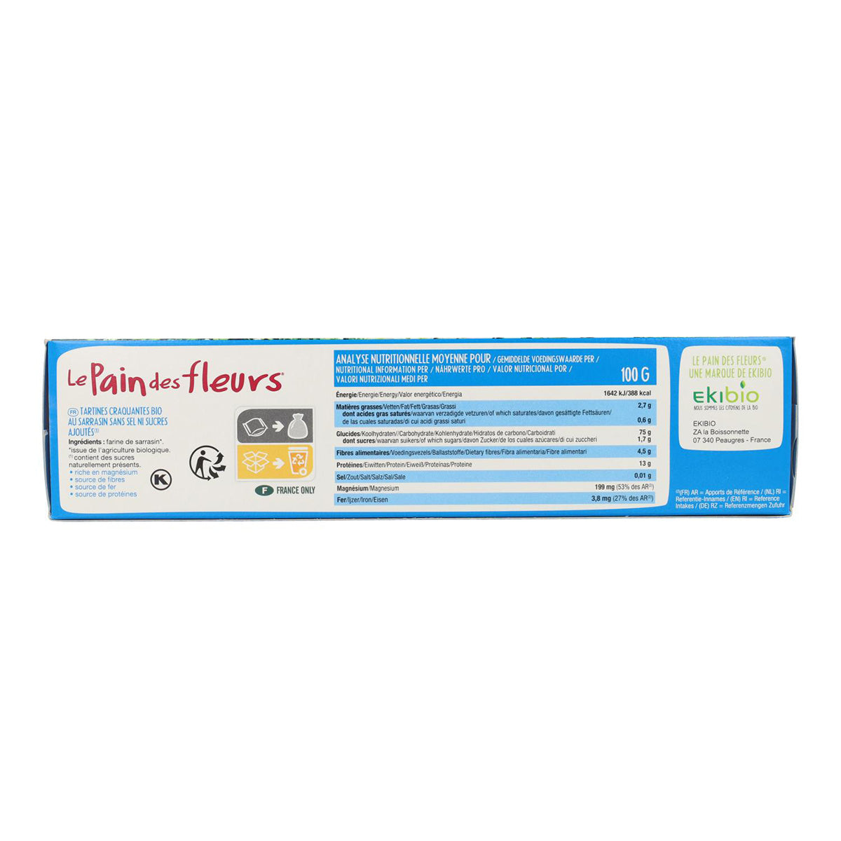 Le Pain de Fleurs Organic Gluten-Free Unsalted Buckwheat Crackers 300 g