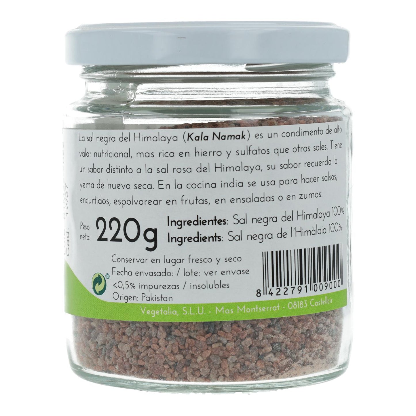 Zwarte Himalayazout (Kala Nmak) Vegetalia 220 g