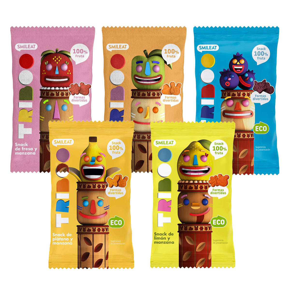 Packung Mix Snacks Triboo Früchte ECO Smileat 5 Stück 25 g