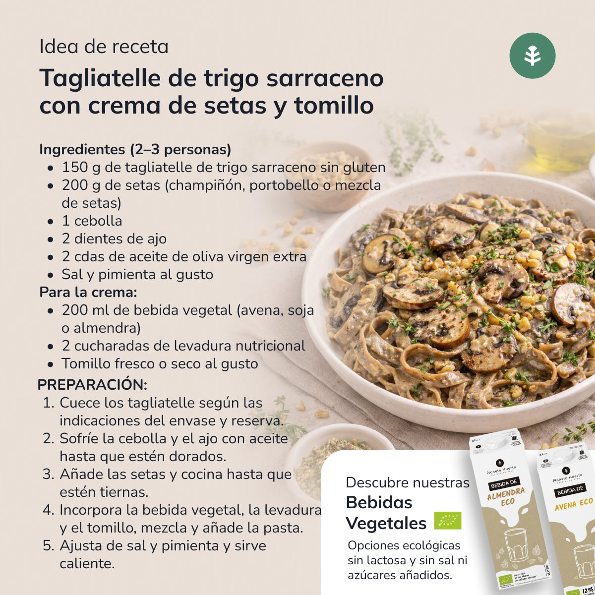 Tagliatelle di grano saraceno ECO senza glutine Planeta Huerto 350 g