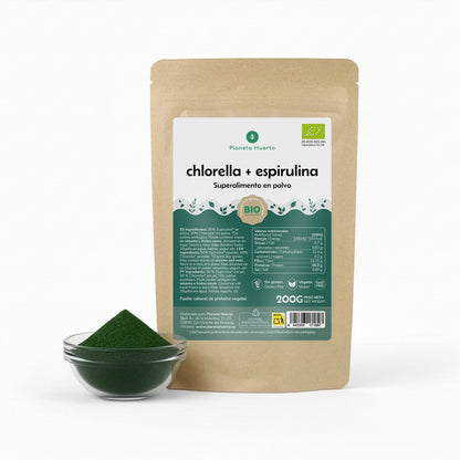 Chlorella + Spirulina poeder Planeta Huerto 200 g