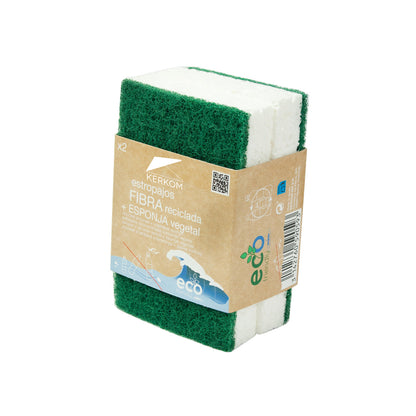 2 Eco Friendly ROZENBAL scouring pads with vegetable sponge