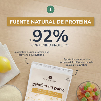 Neutrale gelatinepoeder, bron van collageen Planeta Huerto 1 kg
