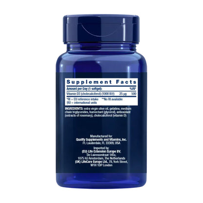 Vitamin D3 1000 IE, Life Extension 250 kapslar