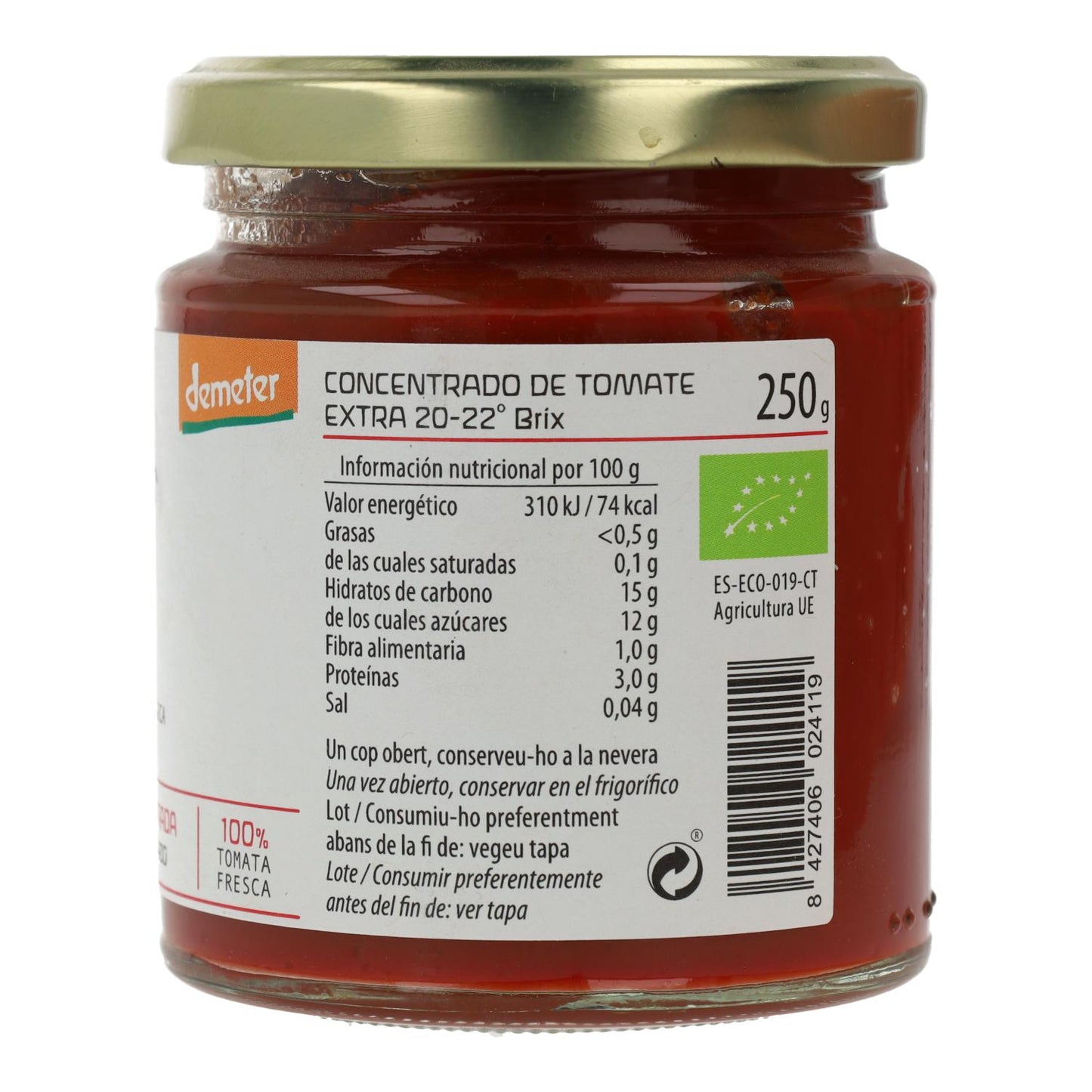 Tomatenconcentraat ECO Cal Valls, 250 g