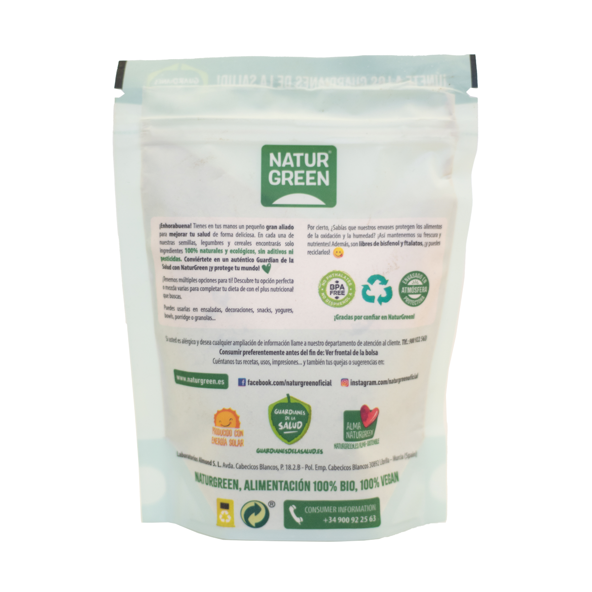 Poudre de dattes bio sans gluten NaturGreen 200 g
