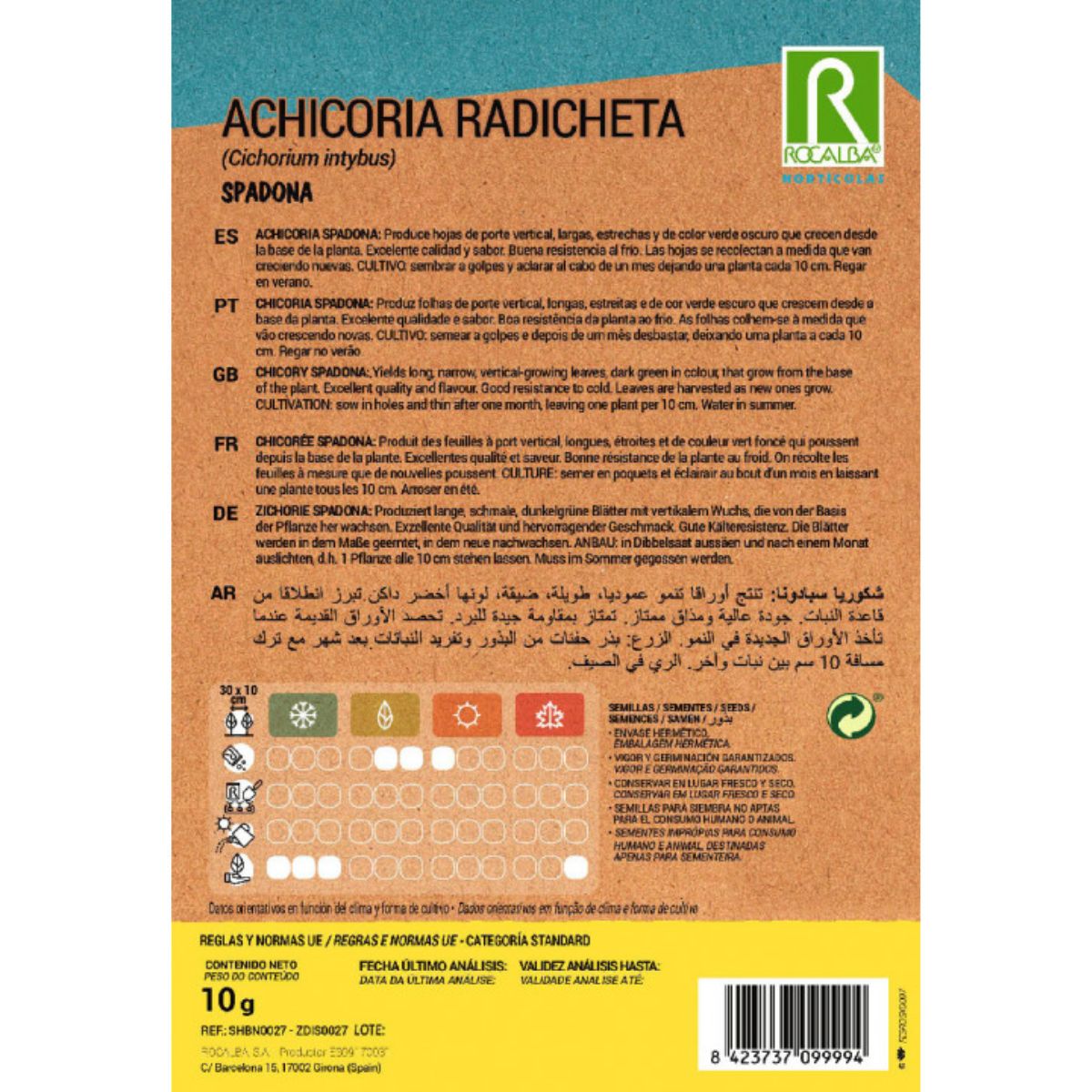 Cikoriafrön radicheta spadona