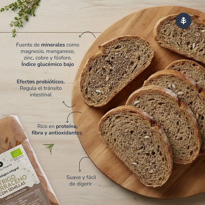 Pan integral proteico de trigo sarraceno con semillas ECO Planeta Huerto 500 g