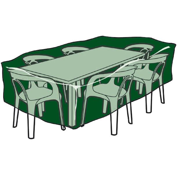 Copritavolo e coprisedie rettangolari in poliestere 325 x 205 x 90 cm