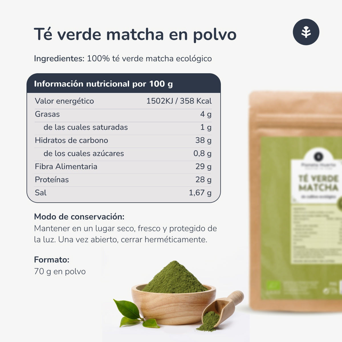 Confezione 2x Tè Matcha in polvere ECO Planet Orchard 70 g